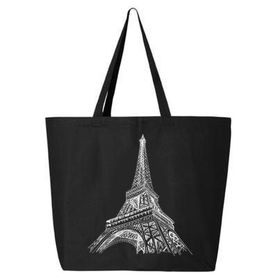 Hand Drawn Eiffel Tower 25L Jumbo Tote