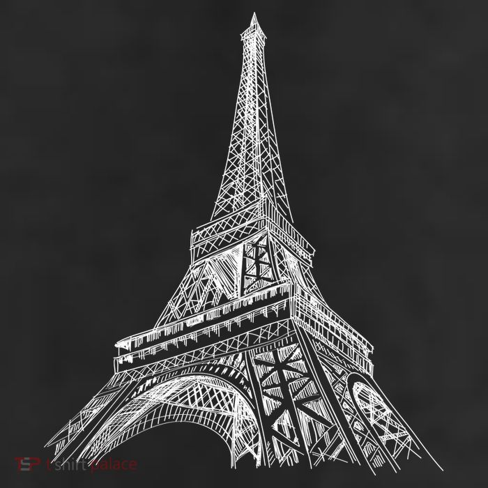 Hand Drawn Eiffel Tower 25L Jumbo Tote