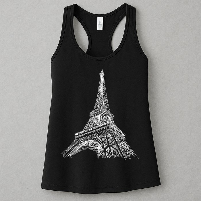 Hand Drawn Eiffel Tower Womens Tank Top