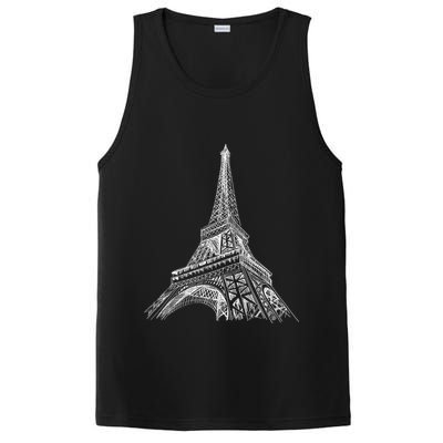 Hand Drawn Eiffel Tower PosiCharge Competitor Tank