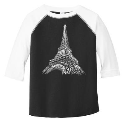 Hand Drawn Eiffel Tower Toddler Fine Jersey T-Shirt