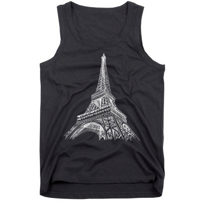 Hand Drawn Eiffel Tower Tank Top