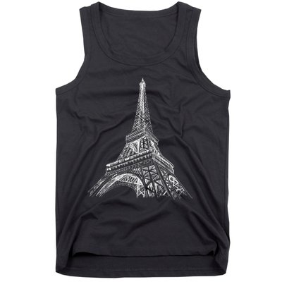 Hand Drawn Eiffel Tower Tank Top