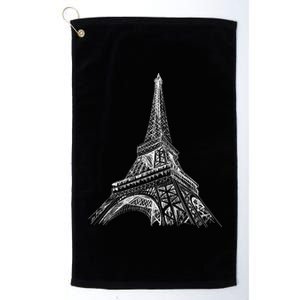 Hand Drawn Eiffel Tower Platinum Collection Golf Towel