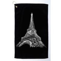 Hand Drawn Eiffel Tower Golf Towel