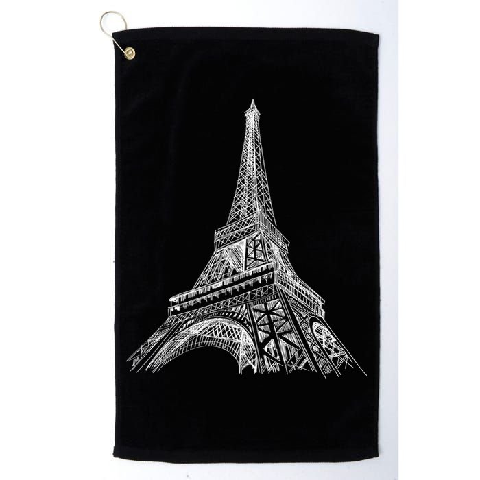 Hand Drawn Eiffel Tower Golf Towel