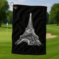Hand Drawn Eiffel Tower Golf Towel