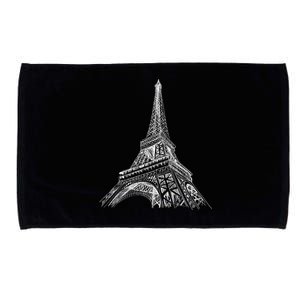 Hand Drawn Eiffel Tower Microfiber Hand Towel