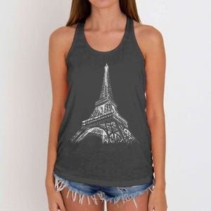 Hand Drawn Eiffel Tower Women's Knotted Racerback Tank