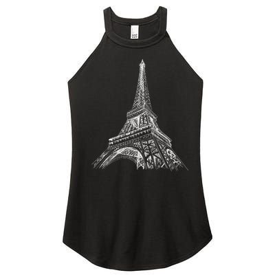 Hand Drawn Eiffel Tower Women’s Perfect Tri Rocker Tank