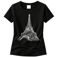 Hand Drawn Eiffel Tower Womens T-Shirt
