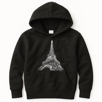Hand Drawn Eiffel Tower Kids Hoodie