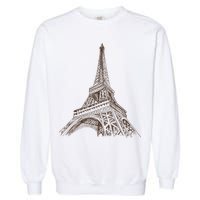 Hand Drawn Eiffel Tower Garment-Dyed Sweatshirt