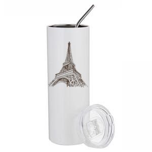 Hand Drawn Eiffel Tower Stainless Steel Tumbler