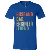 Husband Dad Engineer Legend Funny Vintage Engineer Dad Meaningful Gift V-Neck T-Shirt