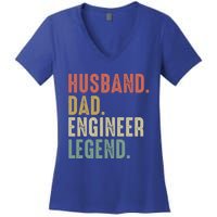 Husband Dad Engineer Legend Funny Vintage Engineer Dad Meaningful Gift Women's V-Neck T-Shirt