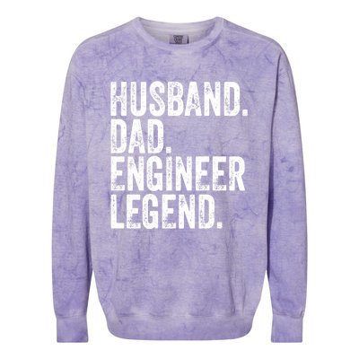 Husband Dad Engineer Legend Meaningful Gift Funny FatherS Day Cute Gift Colorblast Crewneck Sweatshirt