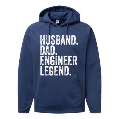 Husband Dad Engineer Legend Meaningful Gift Funny FatherS Day Cute Gift Performance Fleece Hoodie