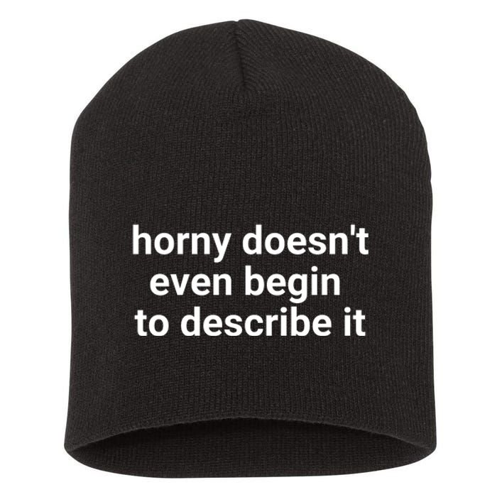 Horny Doesnt Even Begin To Describe It Short Acrylic Beanie