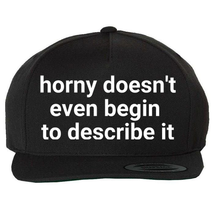 Horny Doesnt Even Begin To Describe It Wool Snapback Cap