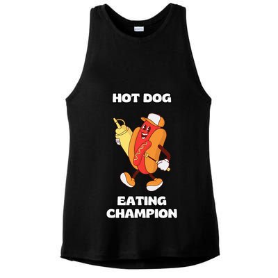 Hot Dog Eating Champion Ladies PosiCharge Tri-Blend Wicking Tank