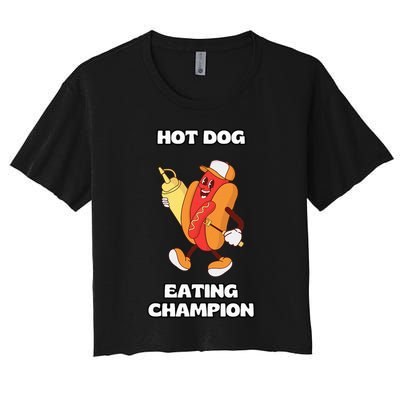 Hot Dog Eating Champion Women's Crop Top Tee