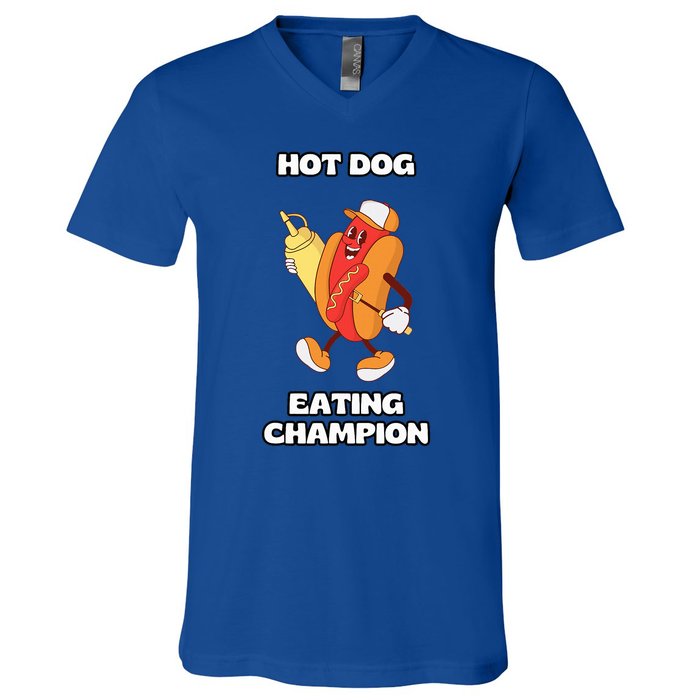 Hot Dog Eating Champion V-Neck T-Shirt