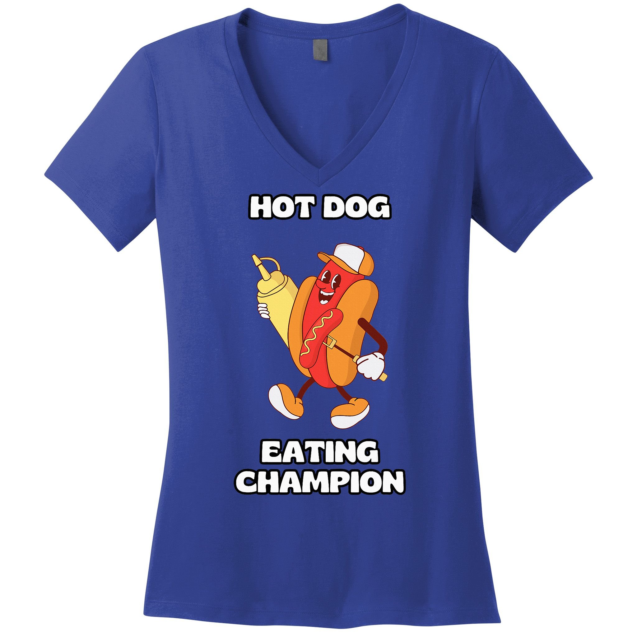 Hot Dog Eating Champion Women's V-Neck T-Shirt