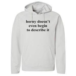 Horny Doesn’T Even Begin To Describe It Performance Fleece Hoodie