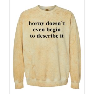 Horny Doesn’T Even Begin To Describe It Colorblast Crewneck Sweatshirt