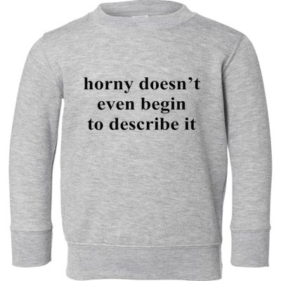 Horny Doesn’T Even Begin To Describe It Toddler Sweatshirt