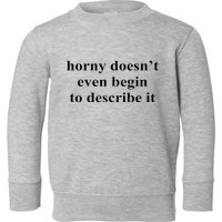 Horny Doesn’T Even Begin To Describe It Toddler Sweatshirt