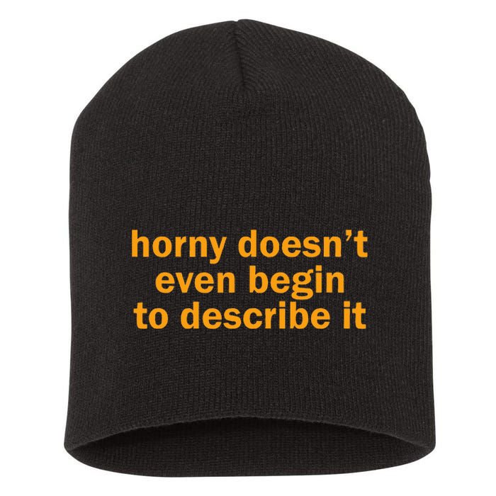 Horny Doesnt Even Begin To Describe It Short Acrylic Beanie