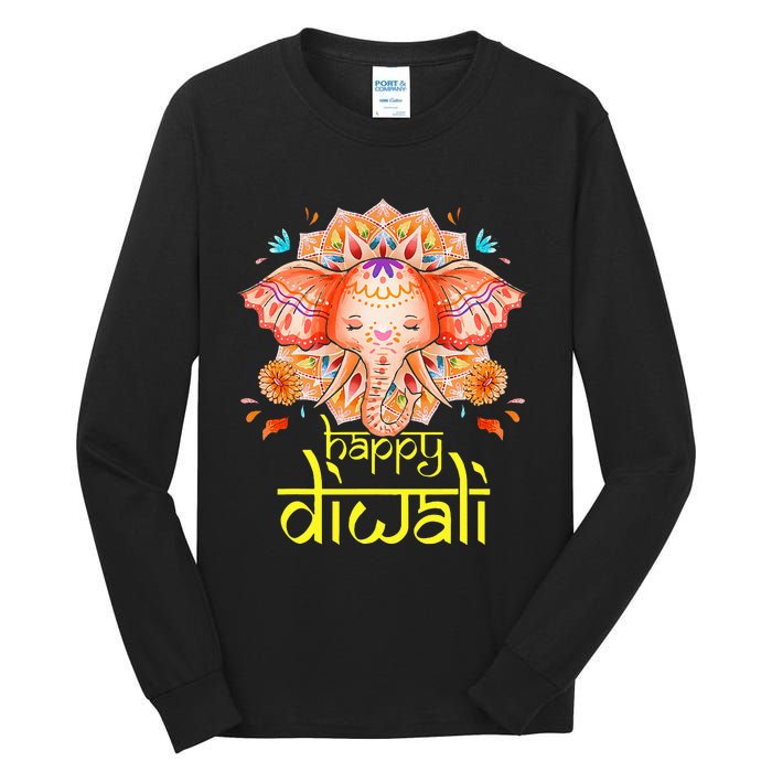 Happy Diwali Festival of Light Hindu Indian Elephant Baby Tall Long Sleeve T-Shirt