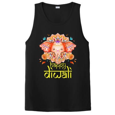 Happy Diwali Festival of Light Hindu Indian Elephant Baby PosiCharge Competitor Tank