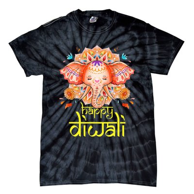 Happy Diwali Festival of Light Hindu Indian Elephant Baby Tie-Dye T-Shirt