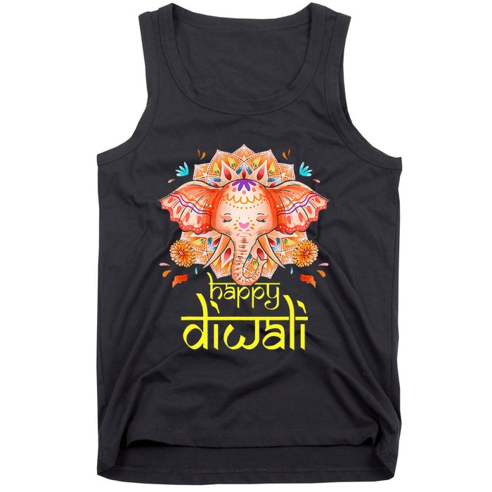 Happy Diwali Festival of Light Hindu Indian Elephant Baby Tank Top