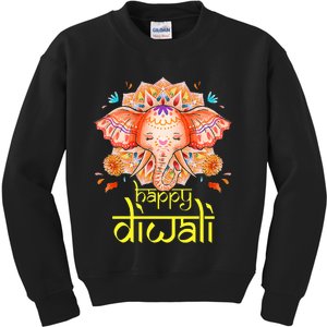 Happy Diwali Festival of Light Hindu Indian Elephant Baby Kids Sweatshirt