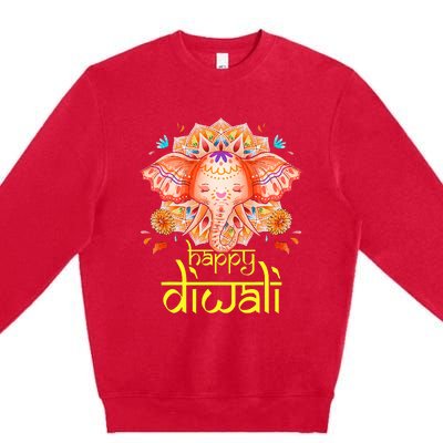 Happy Diwali Festival of Light Hindu Indian Elephant Baby Premium Crewneck Sweatshirt