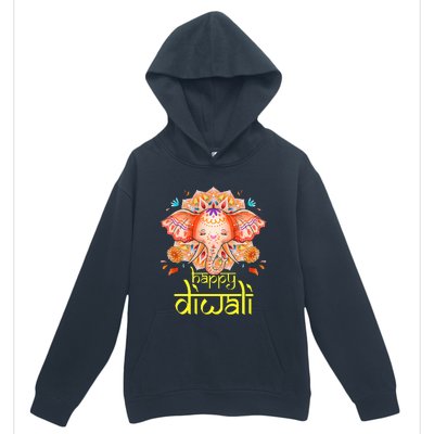 Happy Diwali Festival of Light Hindu Indian Elephant Baby Urban Pullover Hoodie