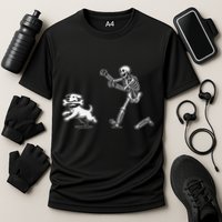 Halloween Dog Funny Skeleton Skeleton Chasing Dog Gift Cooling Performance Crew T-Shirt