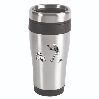 Halloween Dog Funny Skeleton Skeleton Chasing Dog Gift 16oz Travel Tumbler