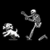 Halloween Dog Funny Skeleton Skeleton Chasing Dog Gift Wool Snapback Cap