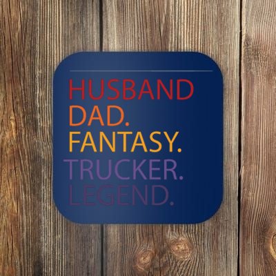 Husband Dad Fantasy Trucker Legend Coaster