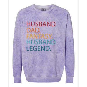 Husband Dad Fantasy Football Legend Colorblast Crewneck Sweatshirt