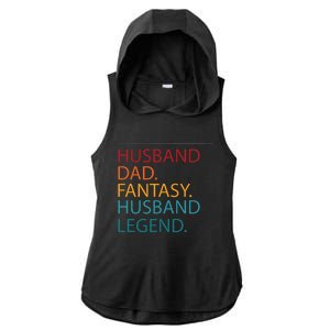 Husband Dad Fantasy Football Legend Ladies PosiCharge Tri-Blend Wicking Draft Hoodie Tank