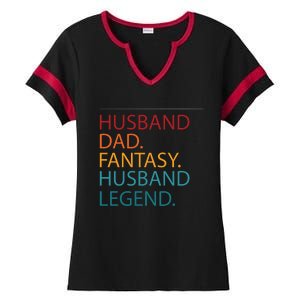 Husband Dad Fantasy Football Legend Ladies Halftime Notch Neck Tee