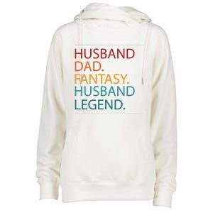 Husband Dad Fantasy Football Legend Womens Funnel Neck Pullover Hood