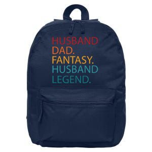 Husband Dad Fantasy Football Legend 16 in Basic Backpack