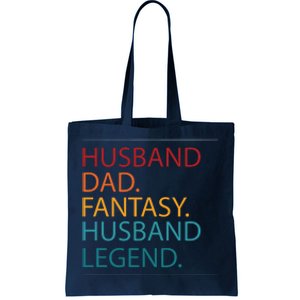 Husband Dad Fantasy Football Legend Tote Bag